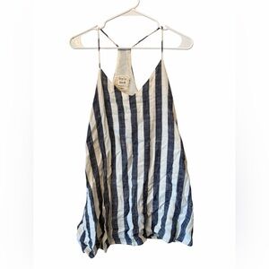 Style Rack Navy and White Striped Halter Top
